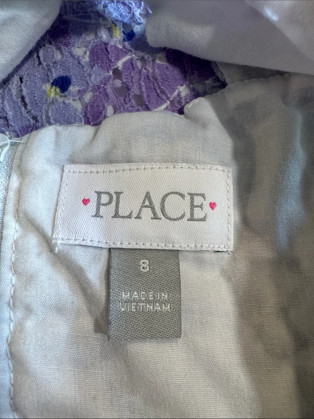 The Children's Place Purple Lavender & Green Floral Lace Dress - Picture 2 of 2